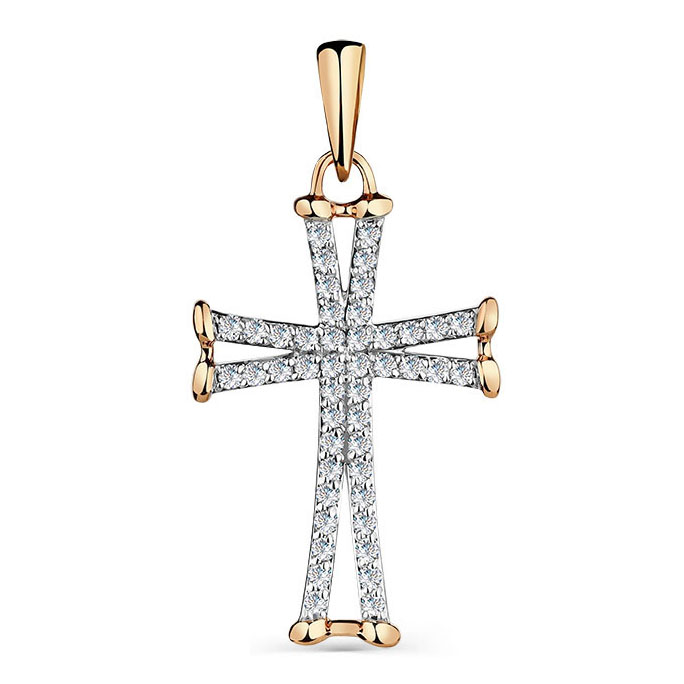 Крест, золото, бриллиант, 8-180441-00-00